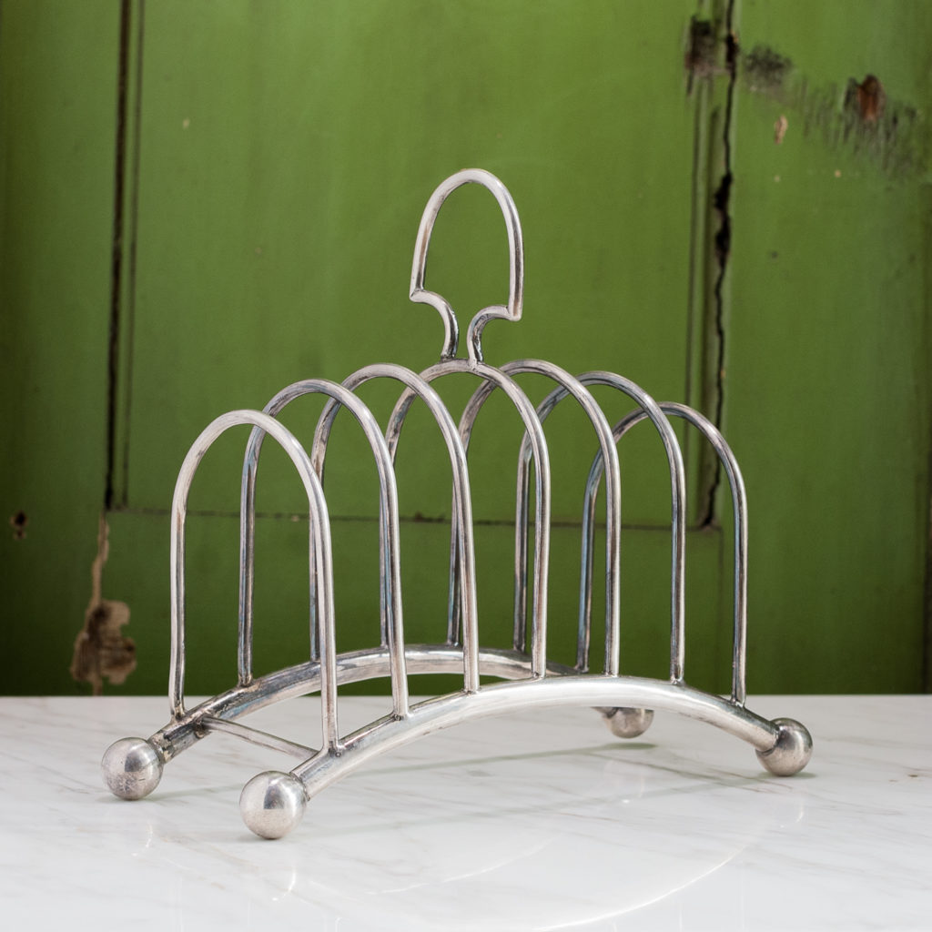 Late nineteenth century silver-plated toast rack,