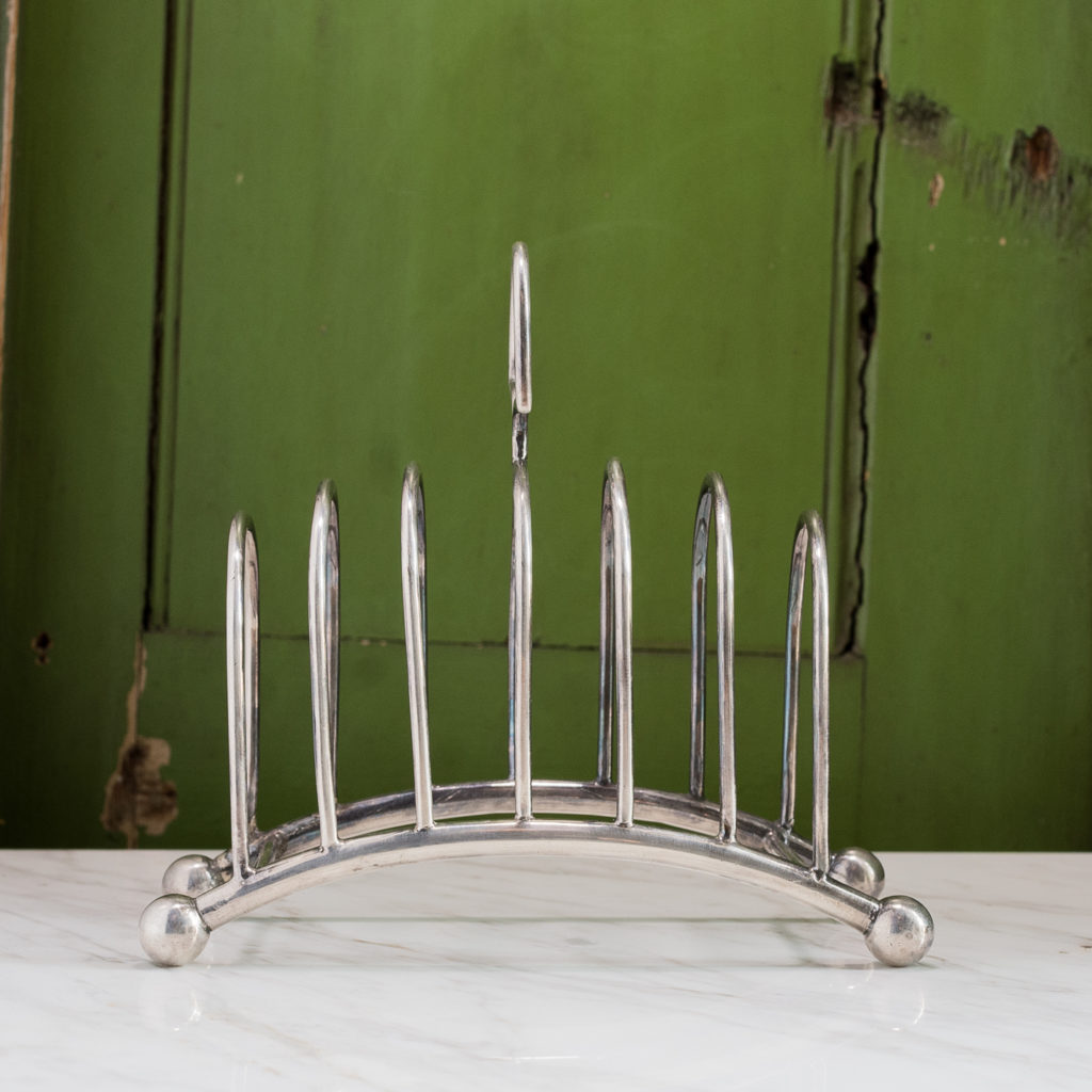 Late nineteenth century silver-plated toast rack,