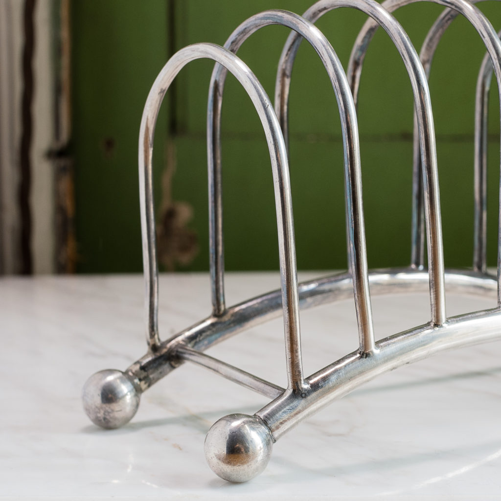 Late nineteenth century silver-plated toast rack,-132813