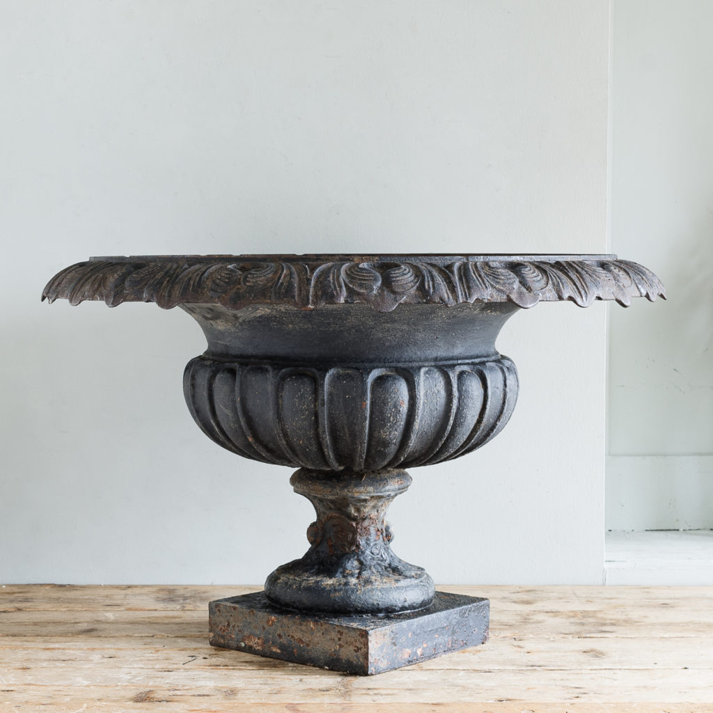 French cast iron garden tazza urn,