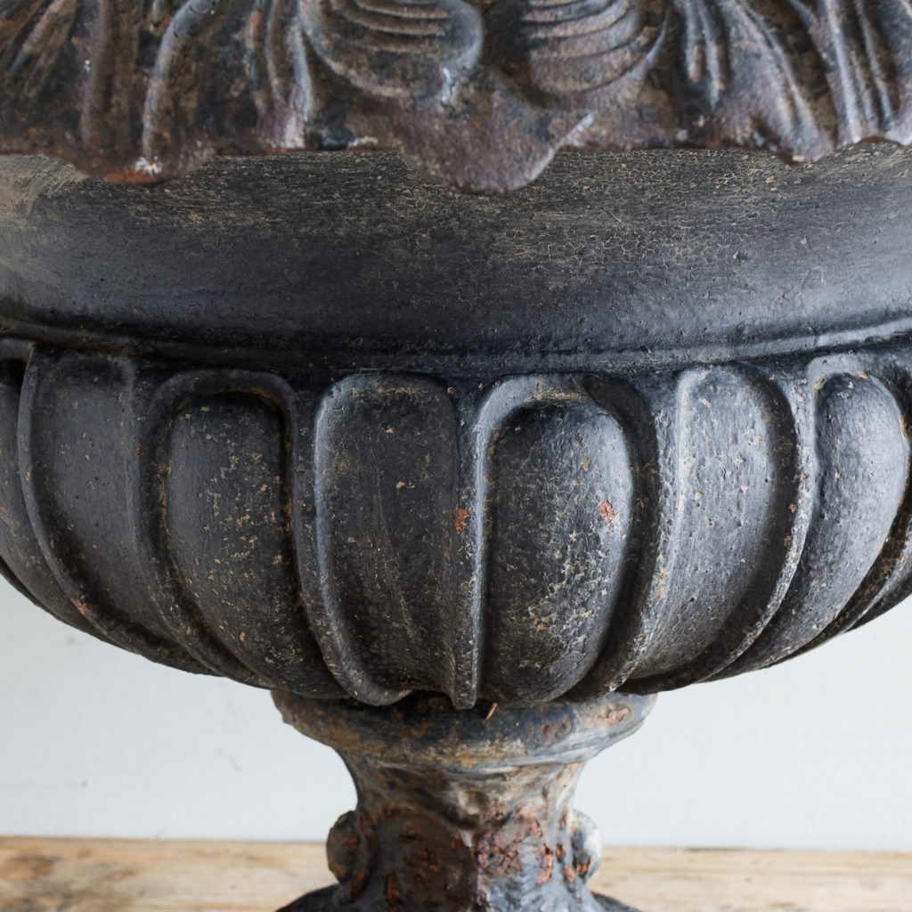 French cast iron garden tazza urn, -132616