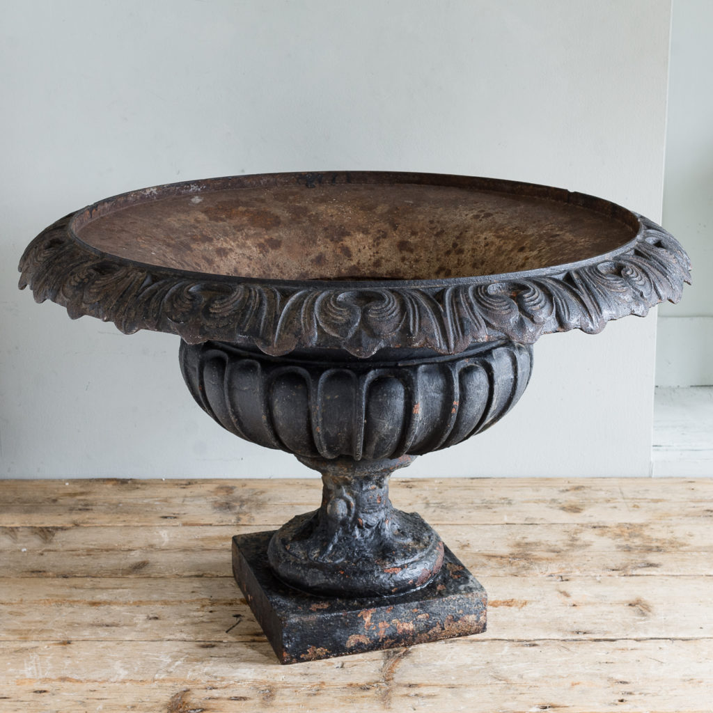 French cast iron garden tazza urn,