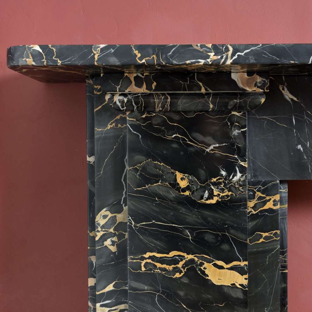 Nineteenth century Portoro marble chimneypiece,-132656