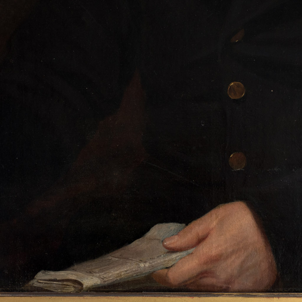 Portrait of a seated a gentleman holding papers-133221