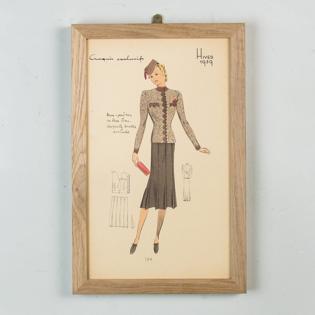 Original French Fashion print from 1939