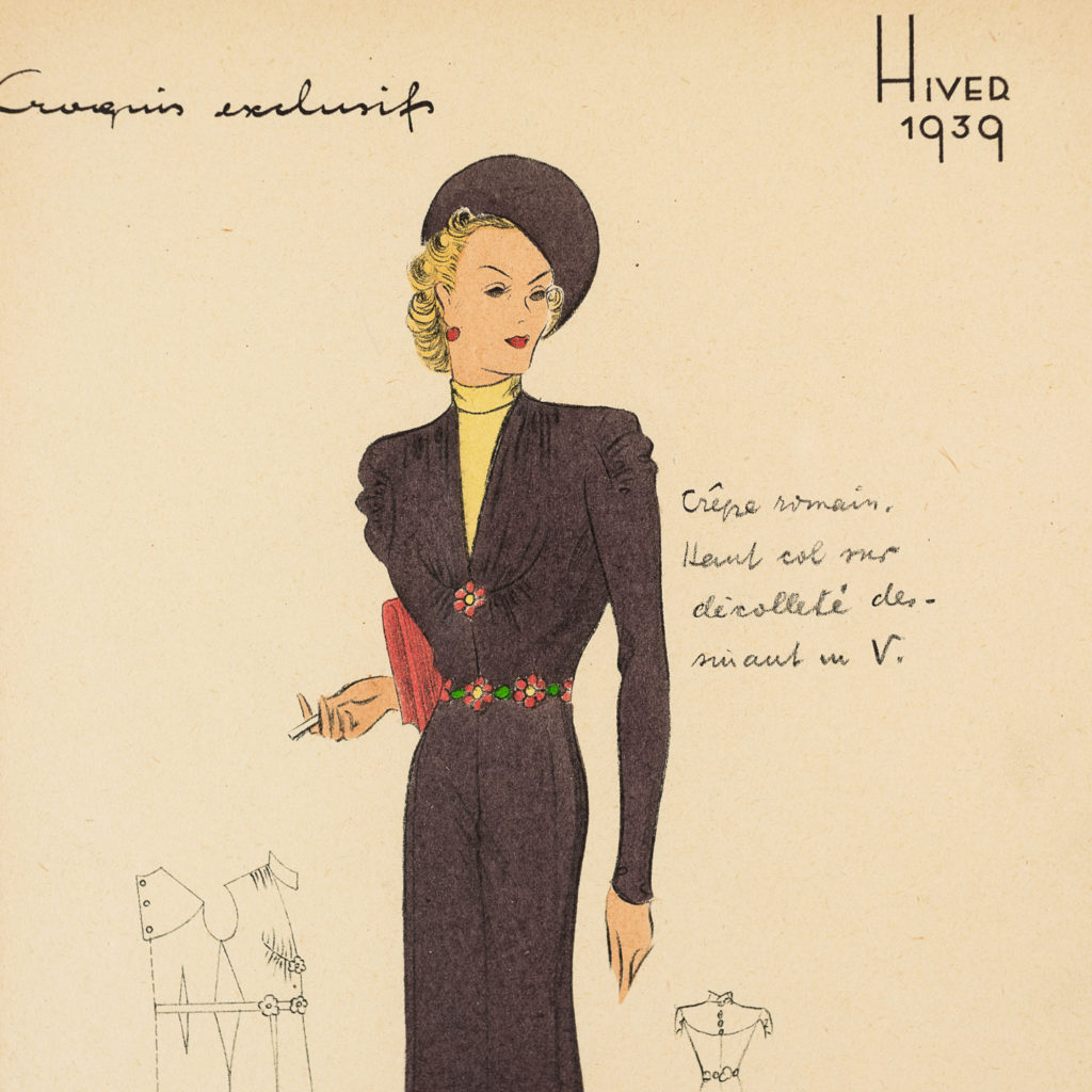 Original French Fashion print from 1939