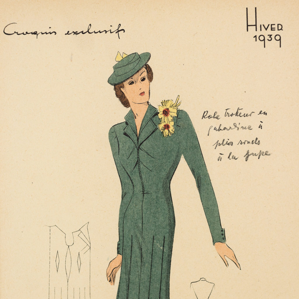 Original French Fashion print from 1939