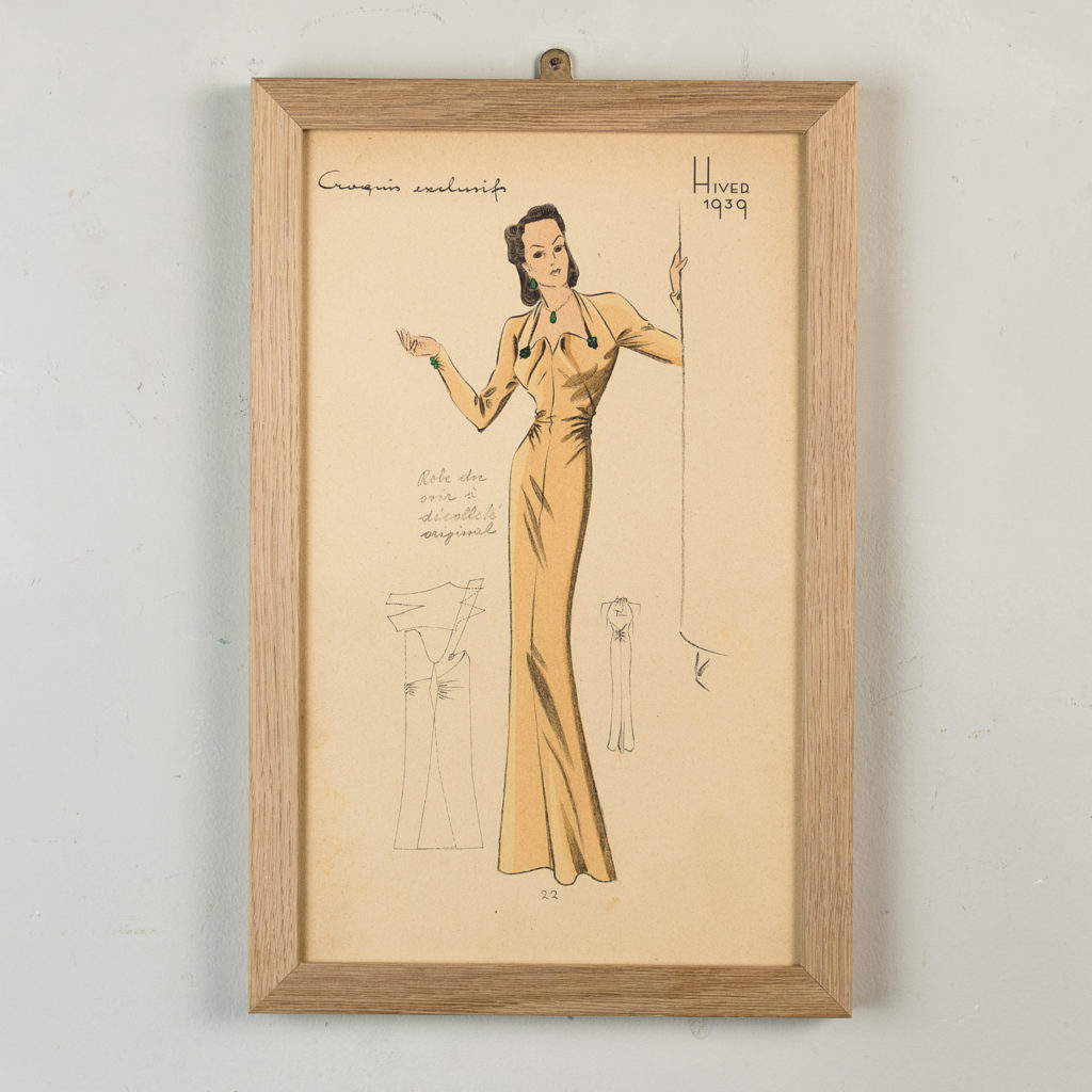 Original French Fashion print from 1939