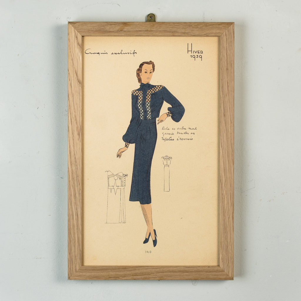 Original French Fashion print from 1939