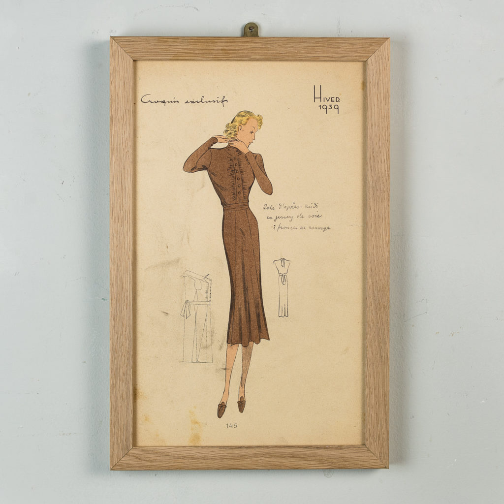 Original French Fashion print from 1939