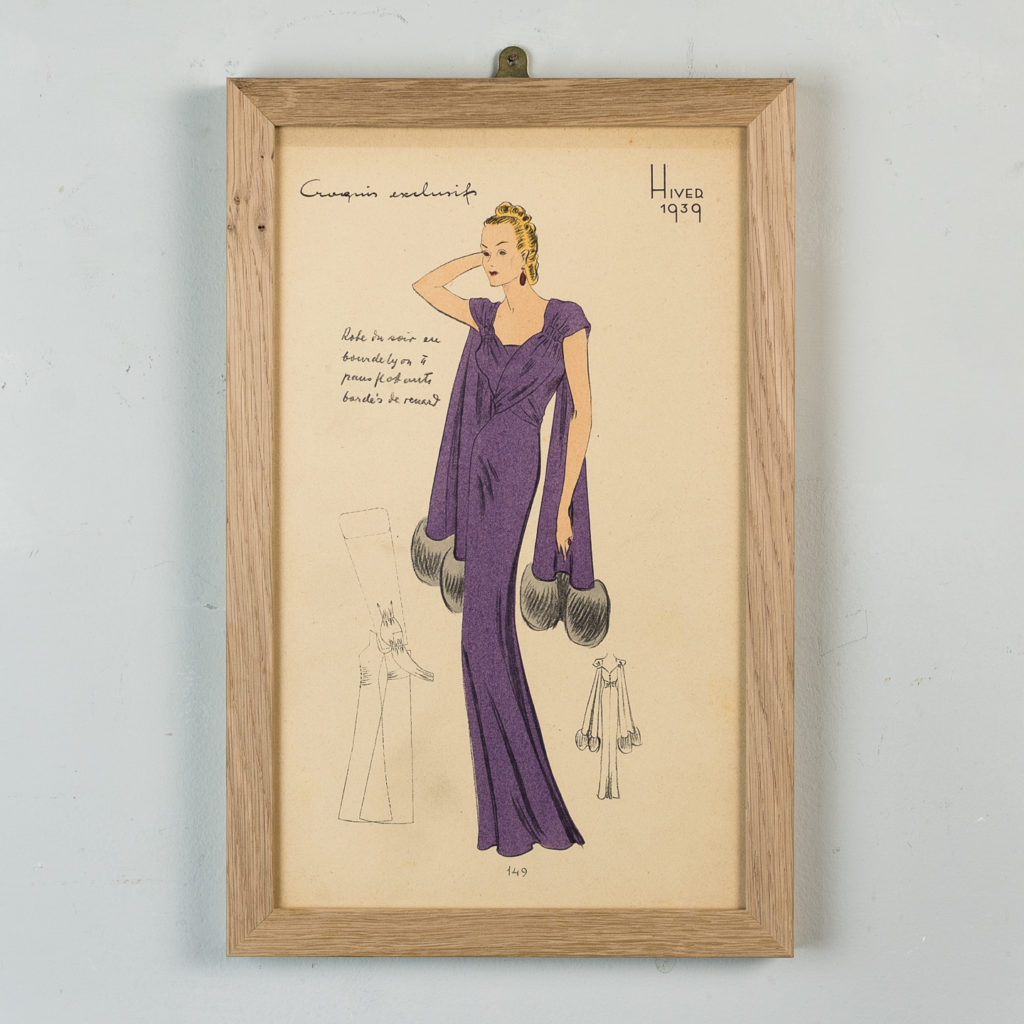 Original French Fashion print from 1939