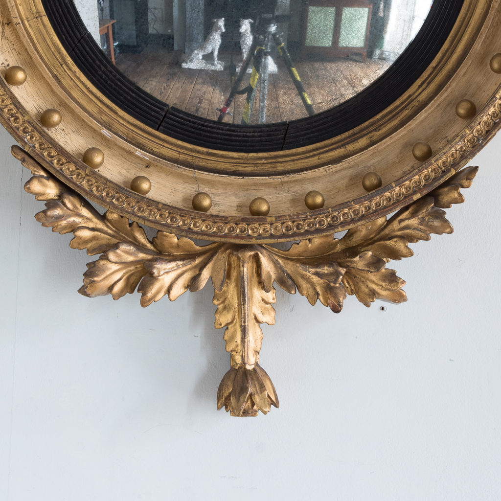 Regency giltwood convex mirror,-134282