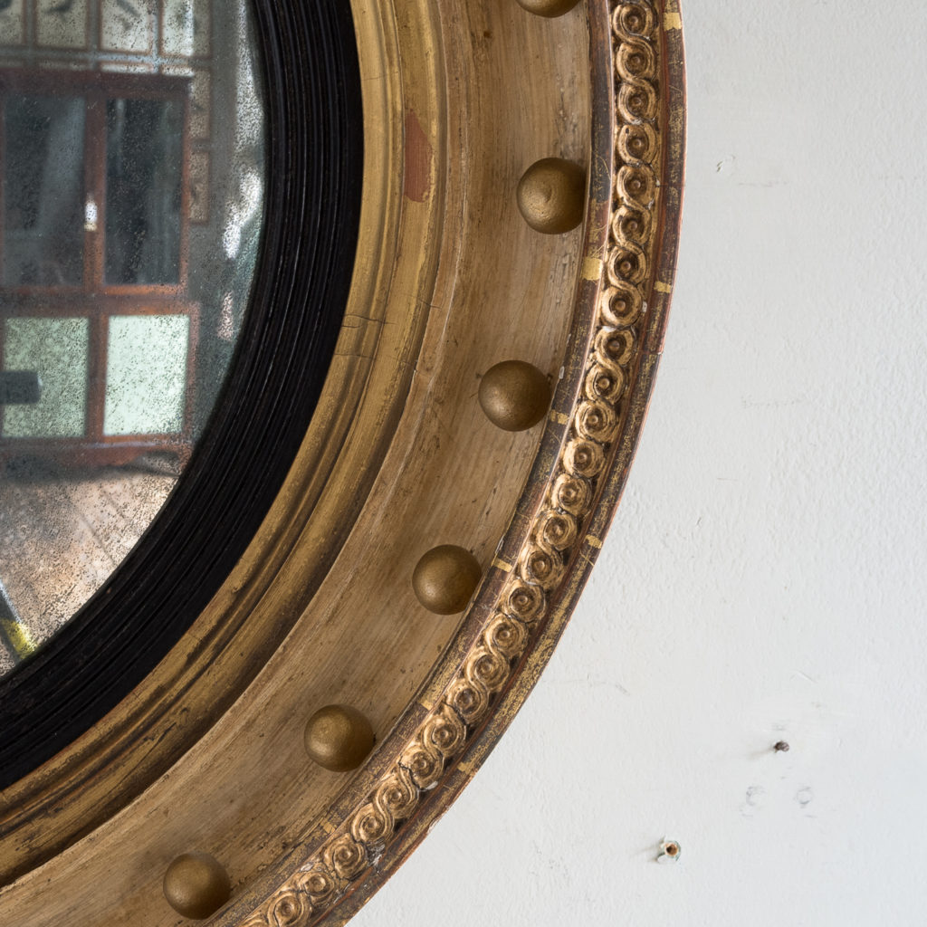 Regency giltwood convex mirror,-134276