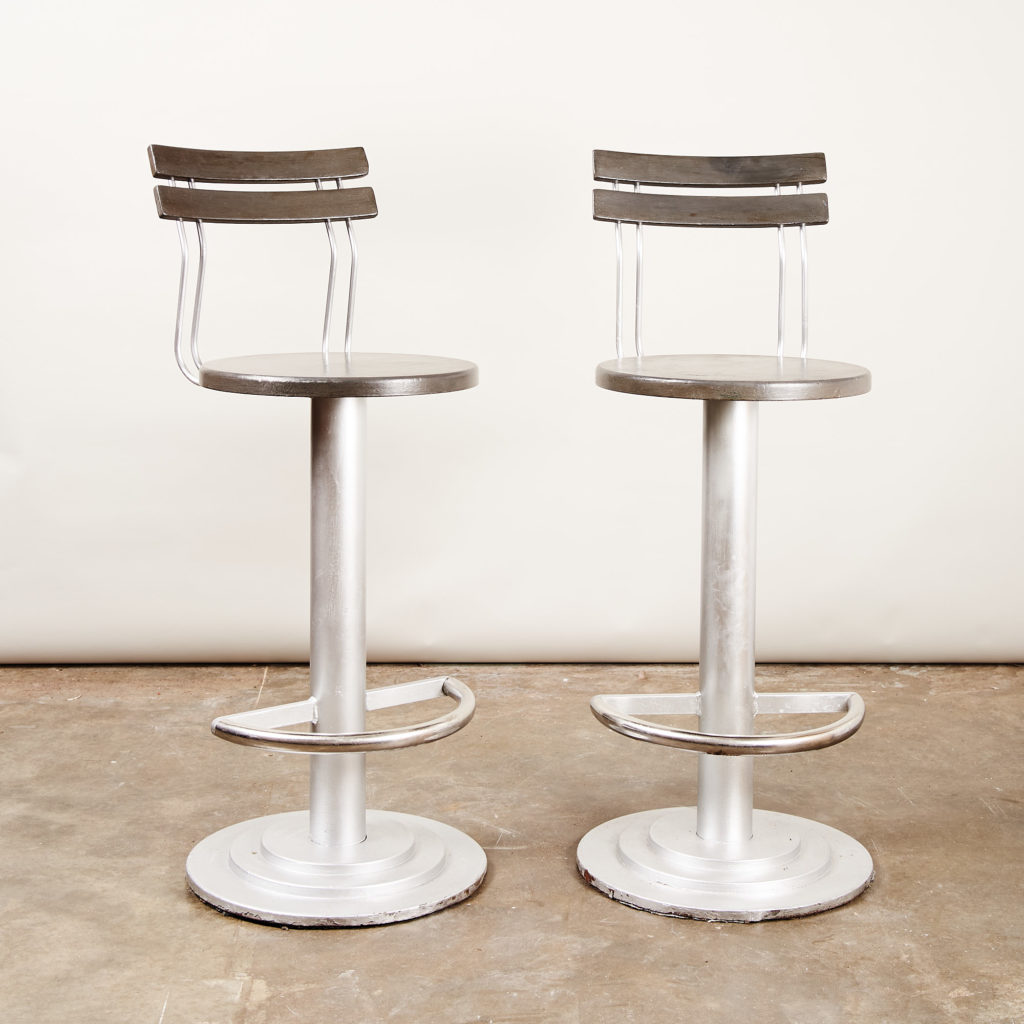 A pair of industrial bar stools,-0