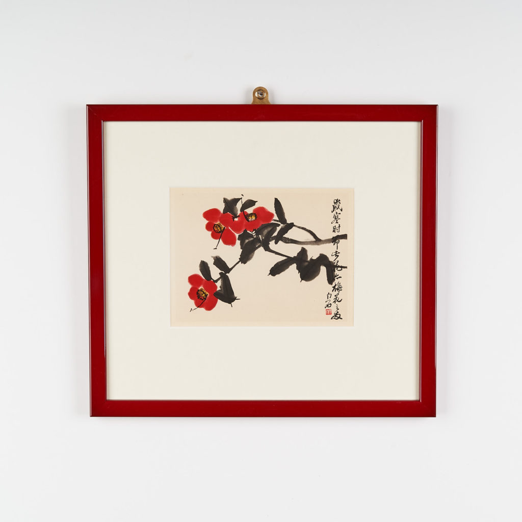 1950's Chinese floral lithograph,-0
