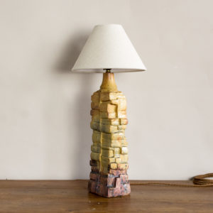 1970s studio pottery table lamp by Bernard Rooke,