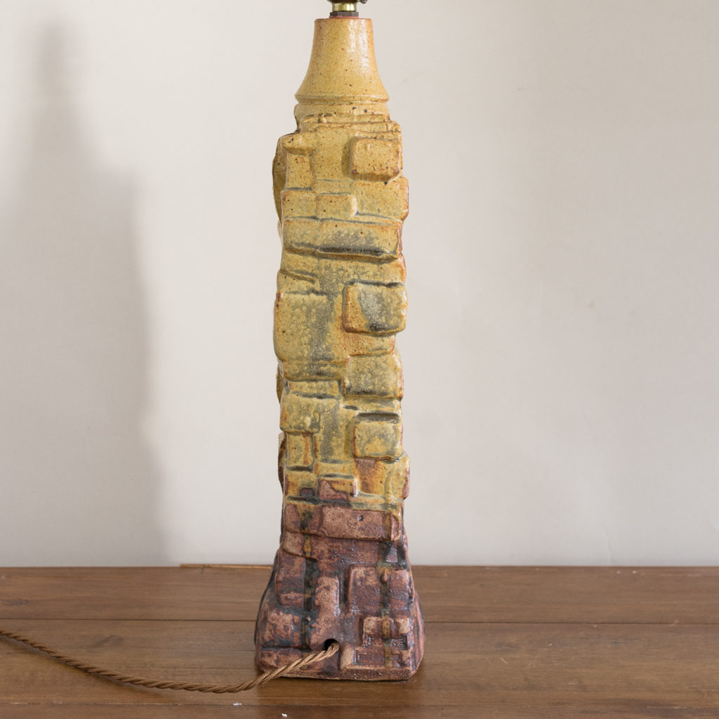 1970s studio pottery table lamp by Bernard Rooke,