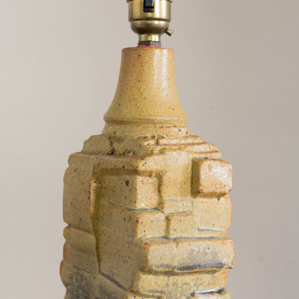 1970s studio pottery table lamp by Bernard Rooke,