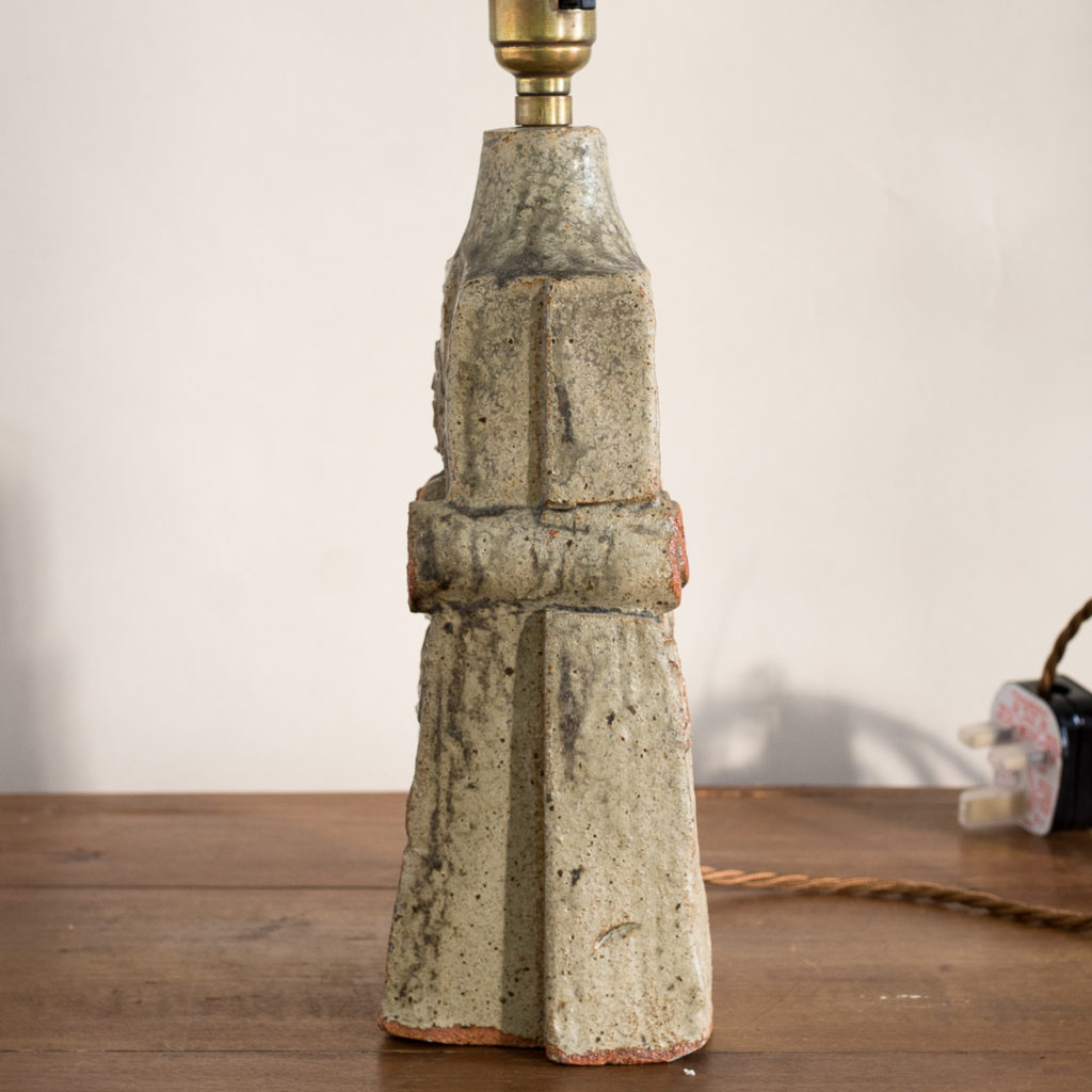 1970s studio pottery table lamp by Bernard Rooke,