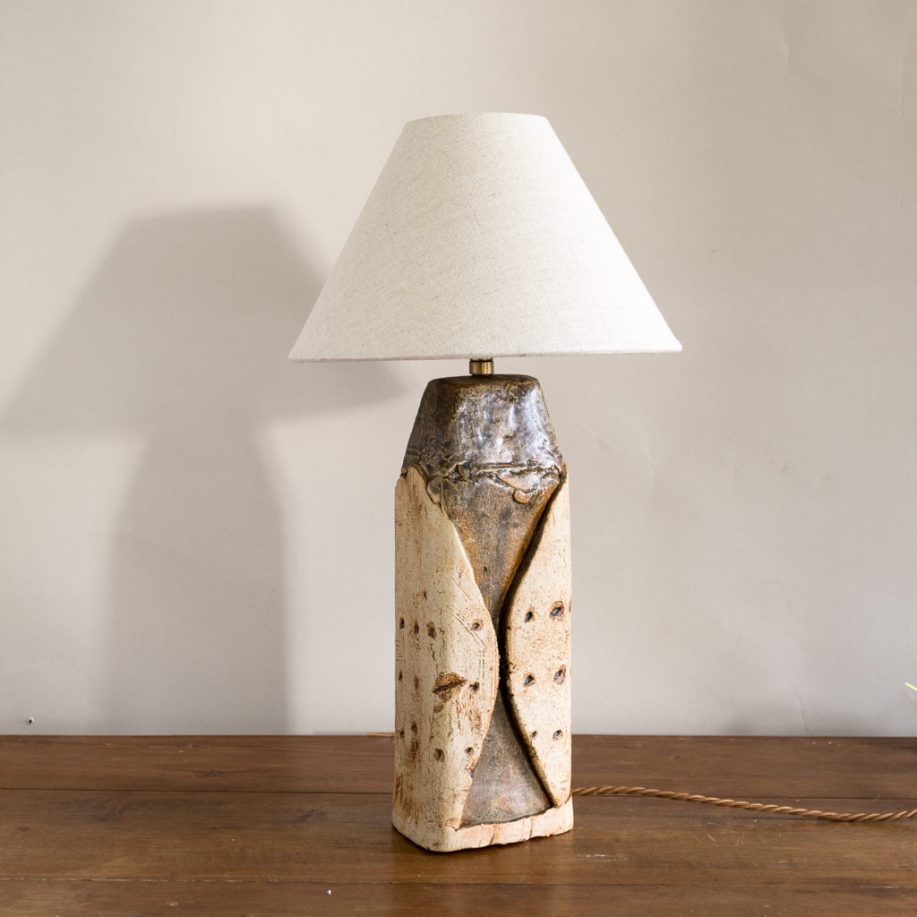 1970s studio pottery table lamp by Bernard Rooke,