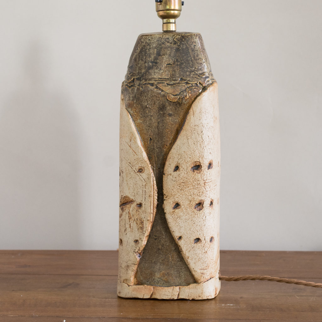 1970s studio pottery table lamp by Bernard Rooke,