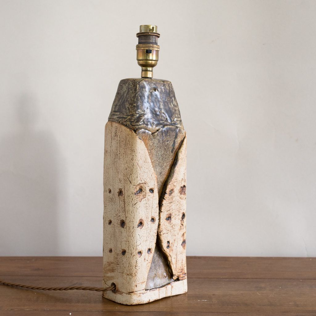 1970s studio pottery table lamp by Bernard Rooke,