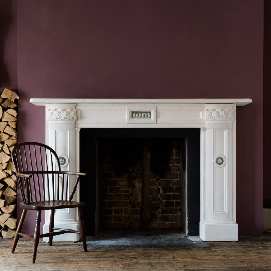 Regency statuary marble fireplace mantel