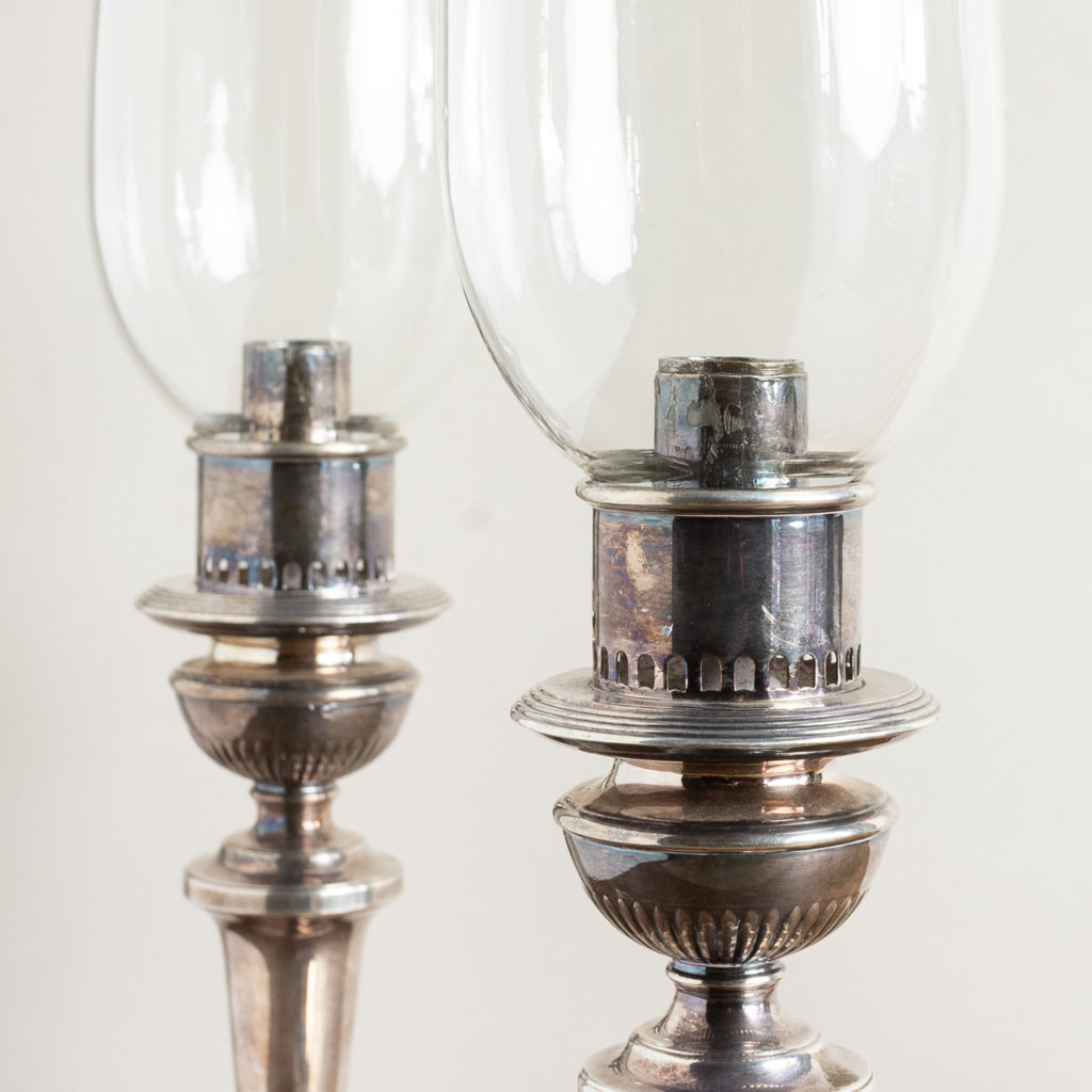 Pair of nineteenth century Sheffield plate candlesticks,-134885