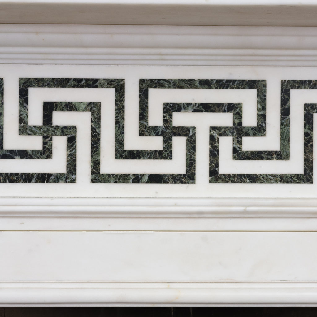 Greek-key pattern frieze of verde marble