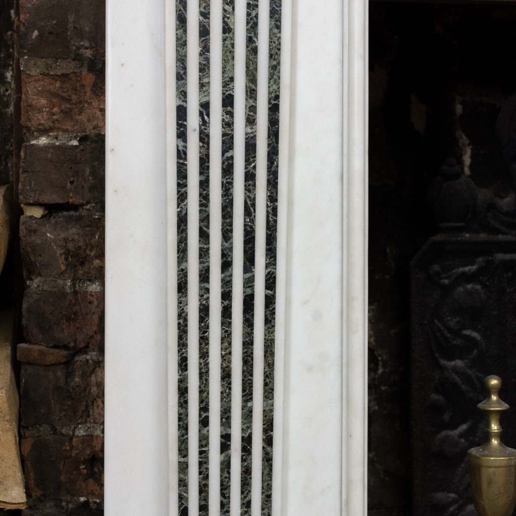 George III style white marble and inlaid chimneypiece, -134729