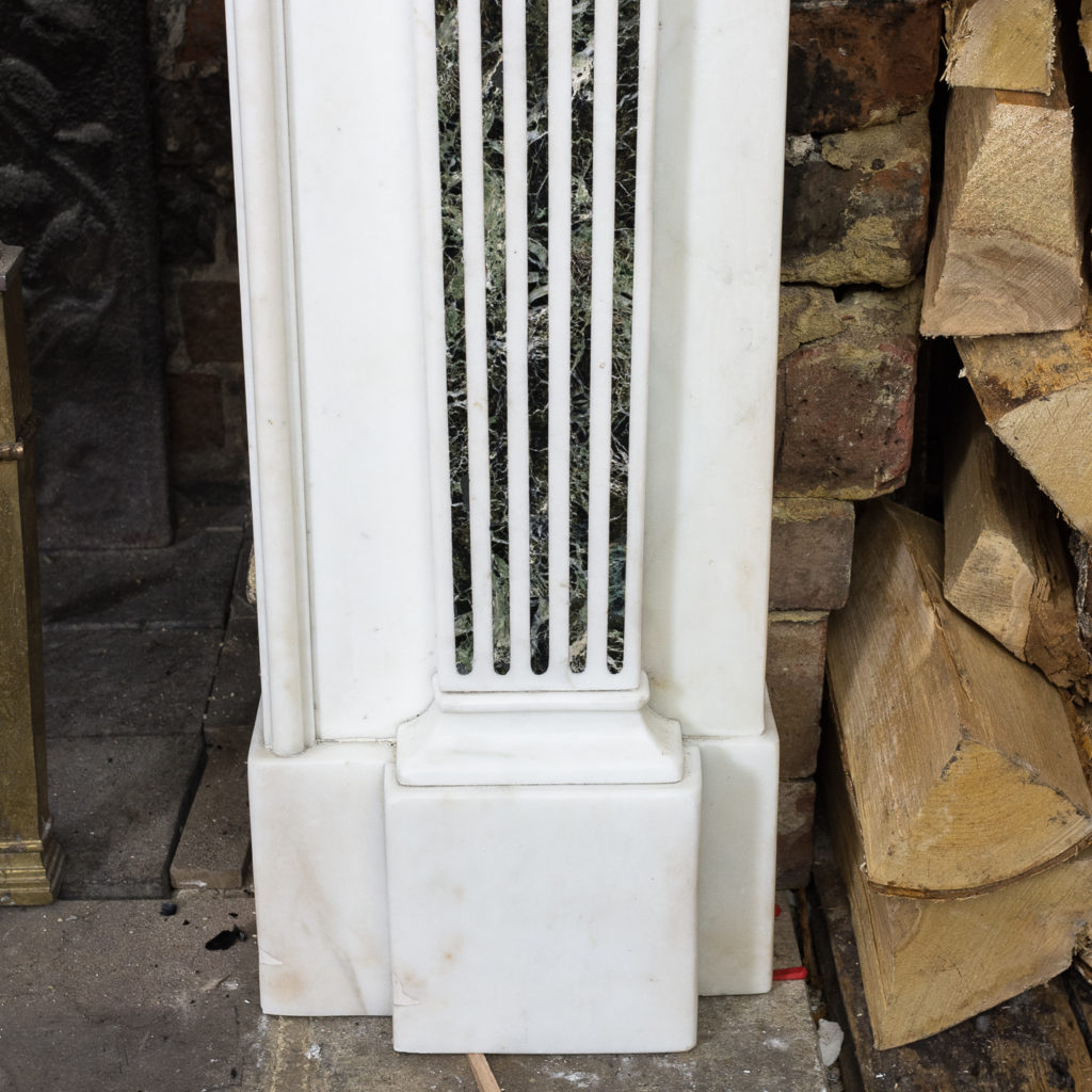 George III style white marble and inlaid chimneypiece, -134732