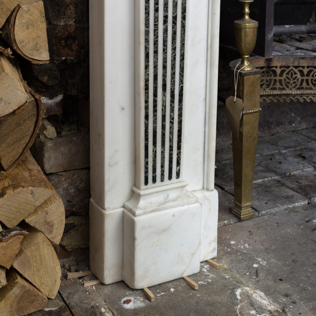 George III style white marble and inlaid chimneypiece, -134733