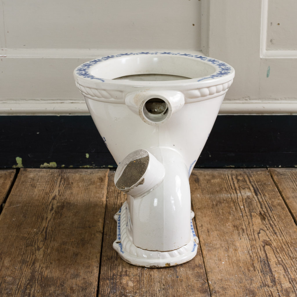 Late Victorian blue and white transfer printed lavatory pan,-134796