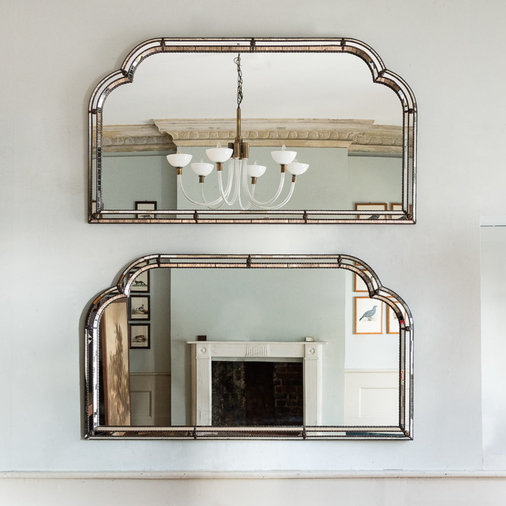 Pair of Art Deco style wall mirrors,