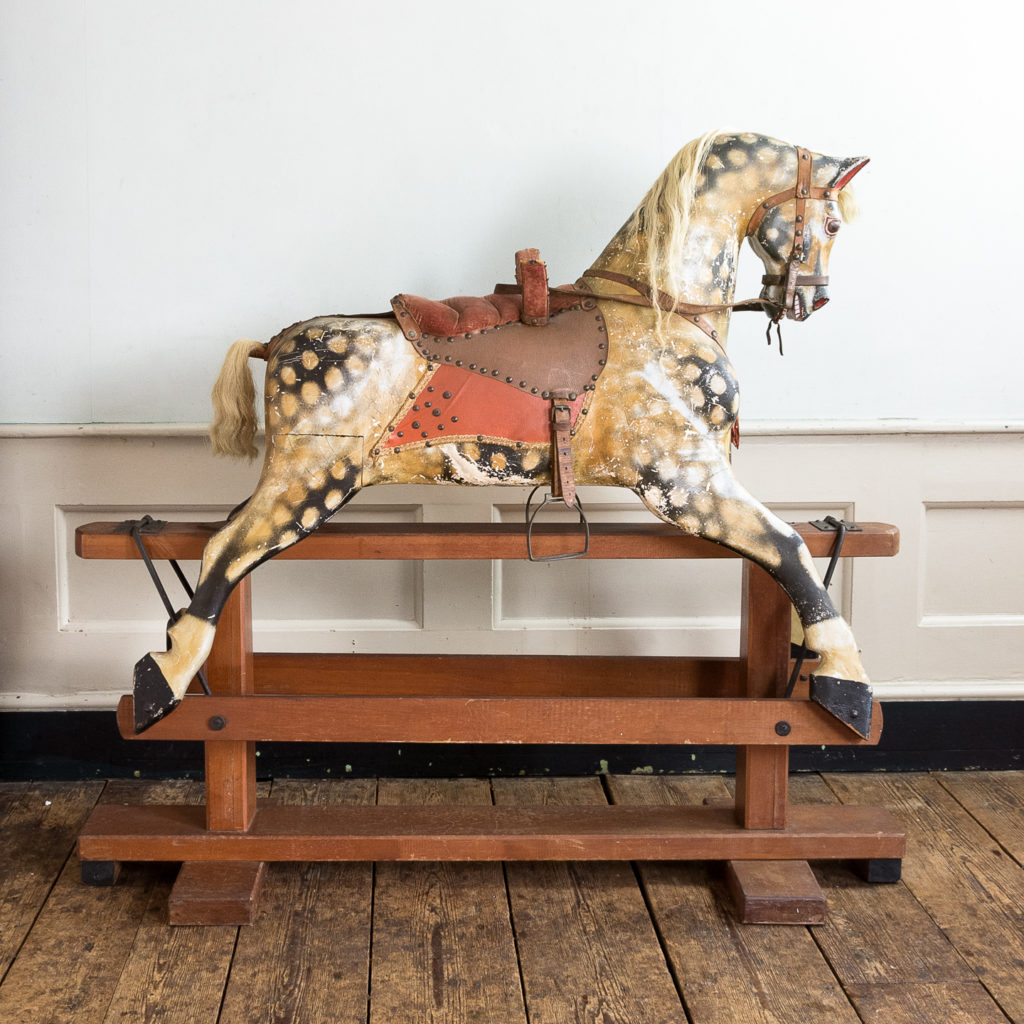 Mid-twentieth century polychrome painted rocking horse,