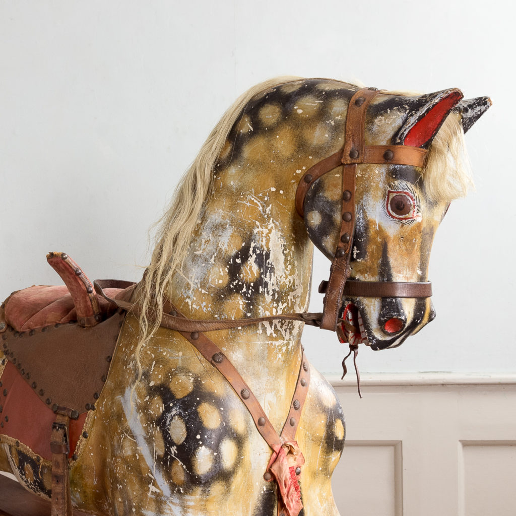 Mid-twentieth century polychrome painted rocking horse, -134980