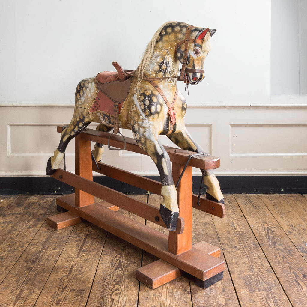 Mid-twentieth century polychrome painted rocking horse,