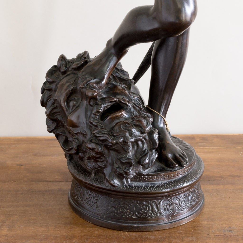 Nineteenth century French bronze of David slaying Goliath,-134783
