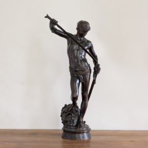 Nineteenth century French bronze of David slaying Goliath,