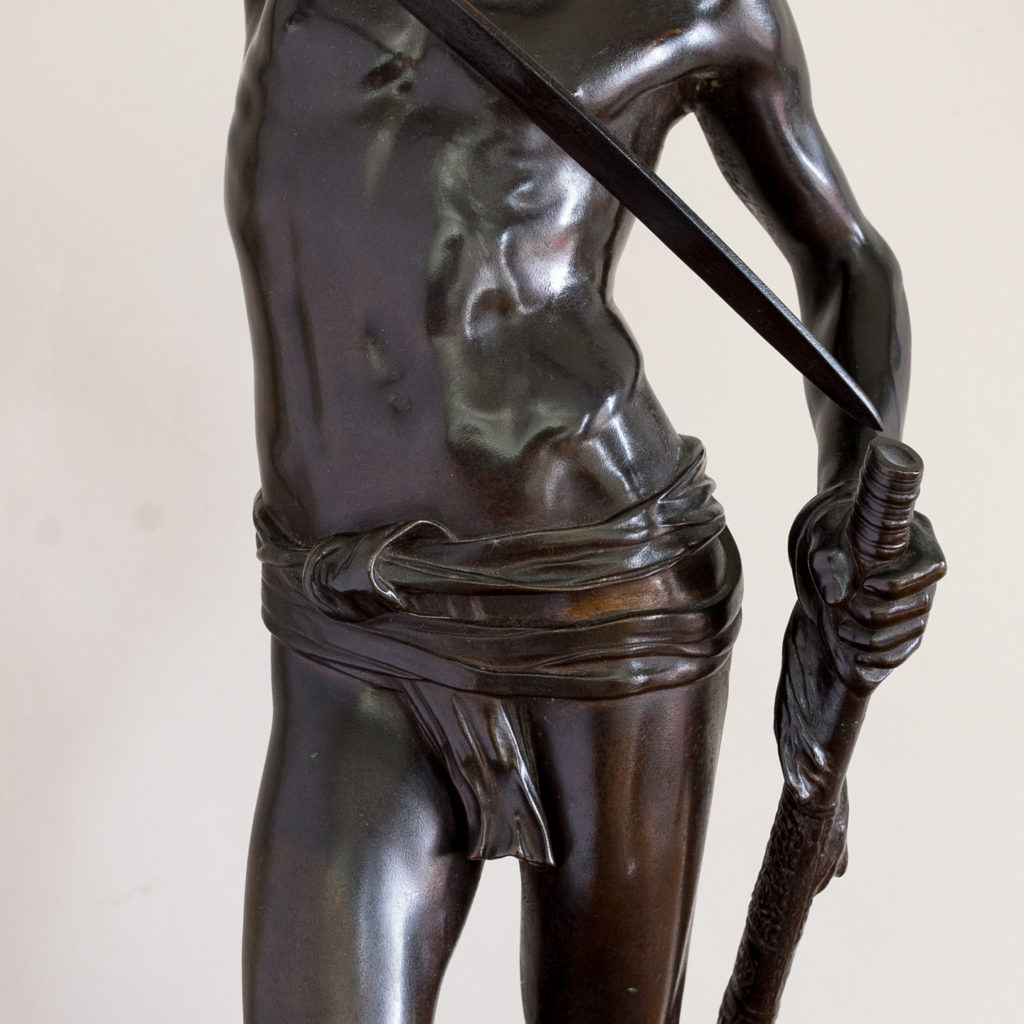 Nineteenth century French bronze of David slaying Goliath,-134776