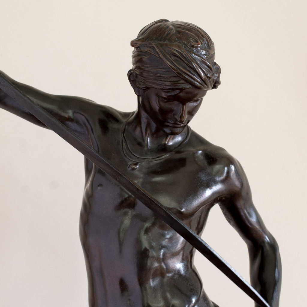 Nineteenth century French bronze of David slaying Goliath,-134777
