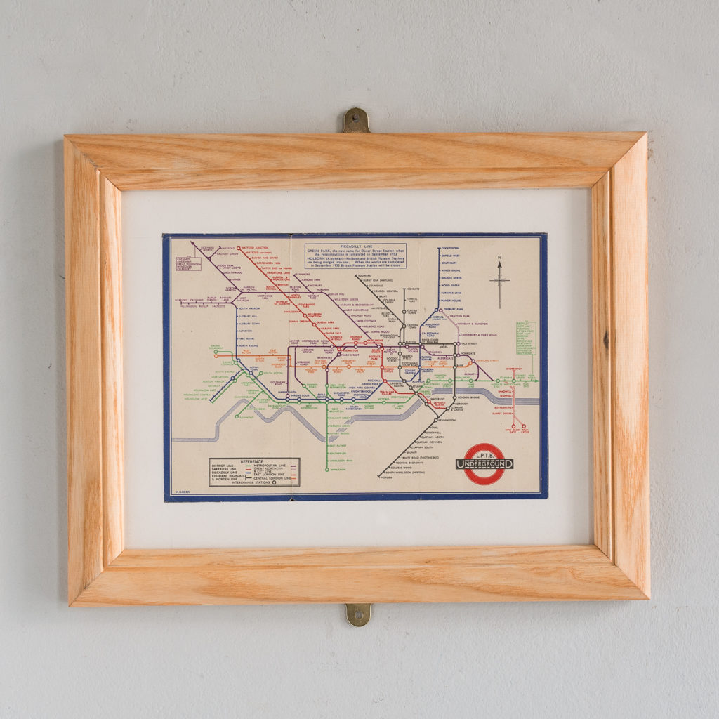 A London Transport Passenger Board London Underground map from 1933