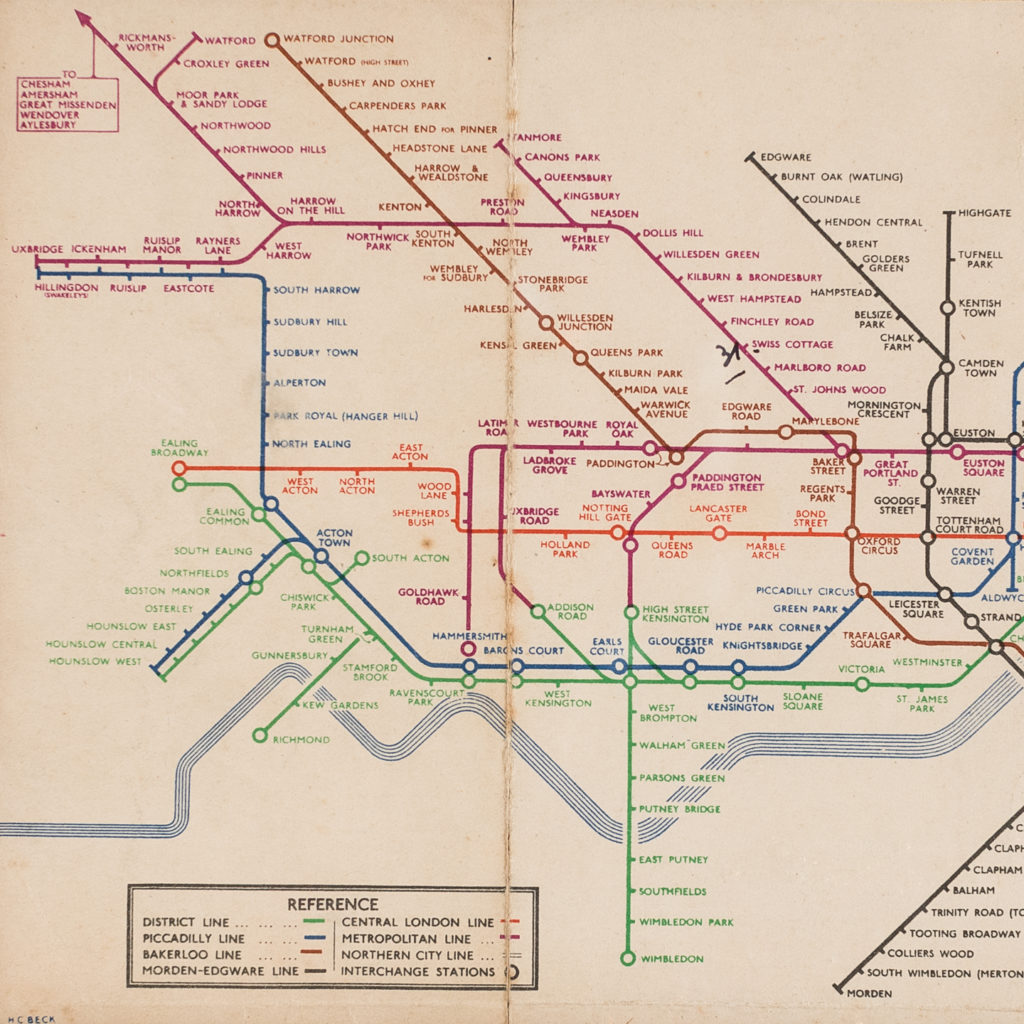 No 1 edition of 1937, showing such stations as, Trinity Road, Post Office and Queens Road.