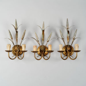 Gilt wheatsheaf sconce lights,-0