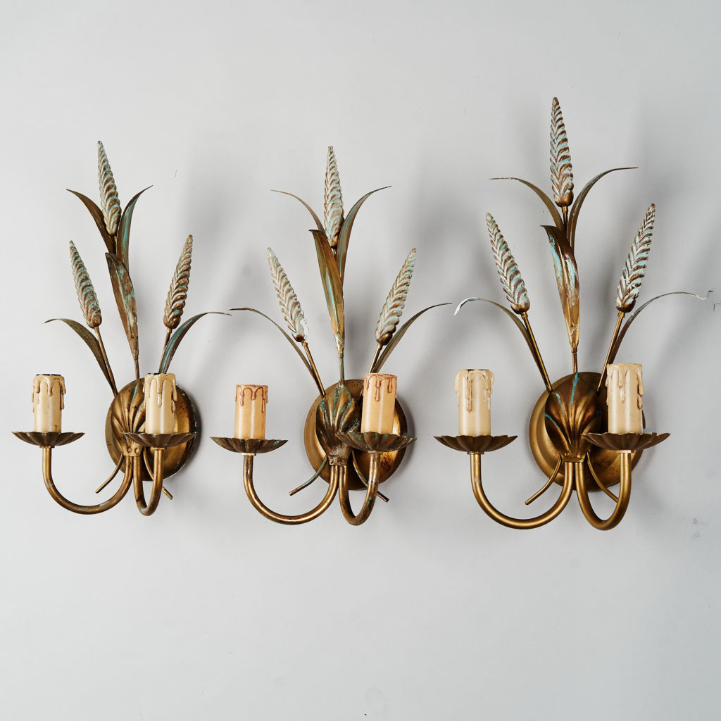 Gilt wheatsheaf sconce lights,-136201