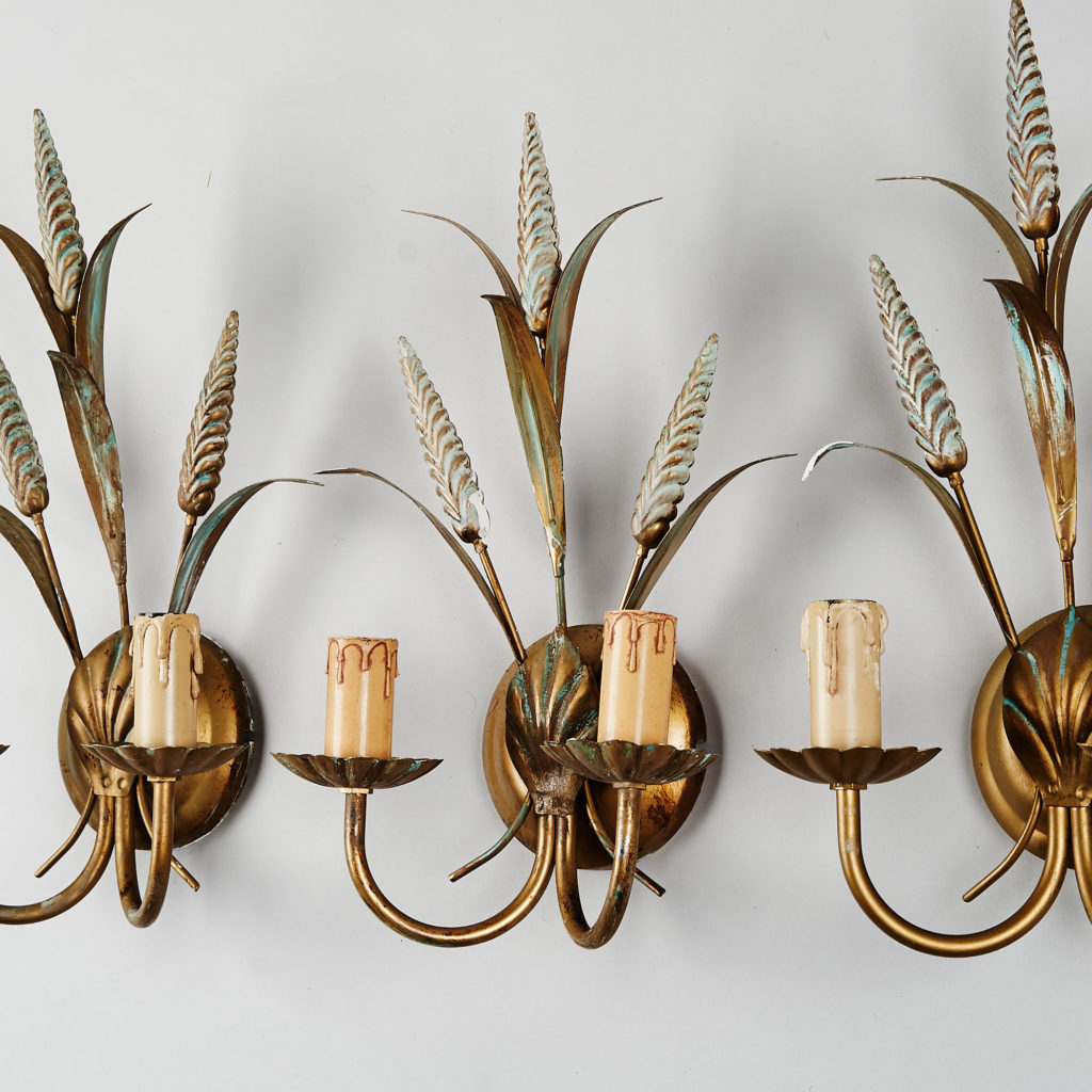 Gilt wheatsheaf sconce lights,-136202