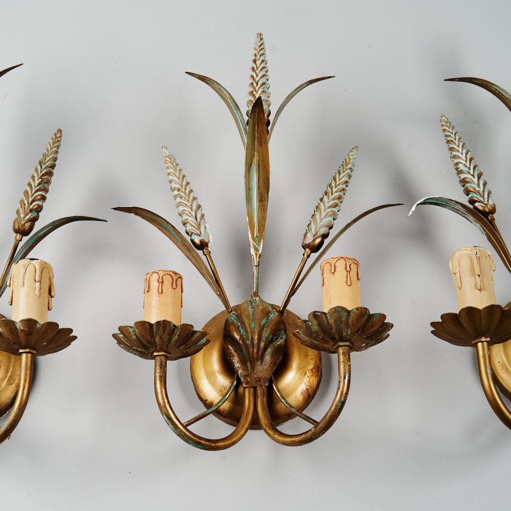 Gilt wheatsheaf sconce lights,-136203