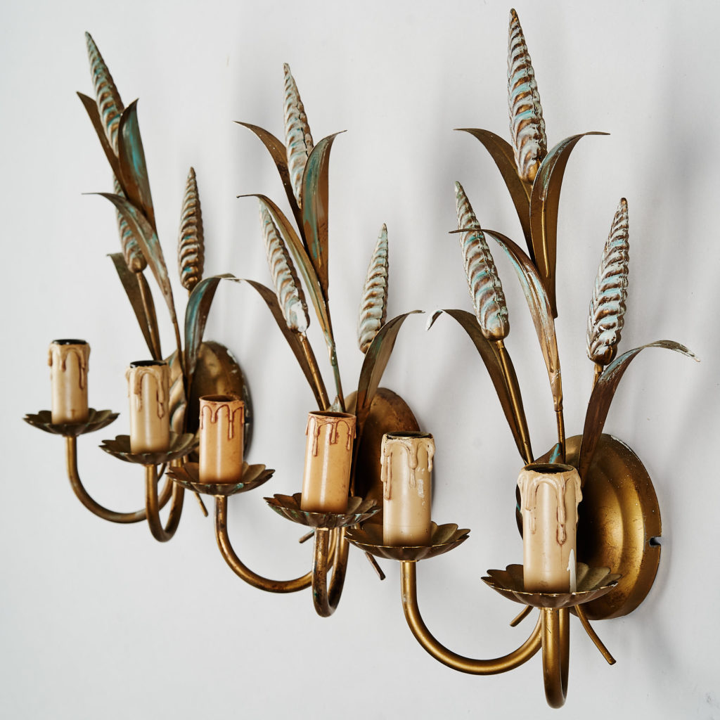 Gilt wheatsheaf sconce lights,-136204