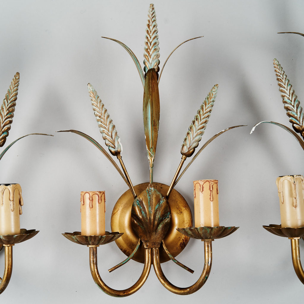 Gilt wheatsheaf sconce lights,-136205