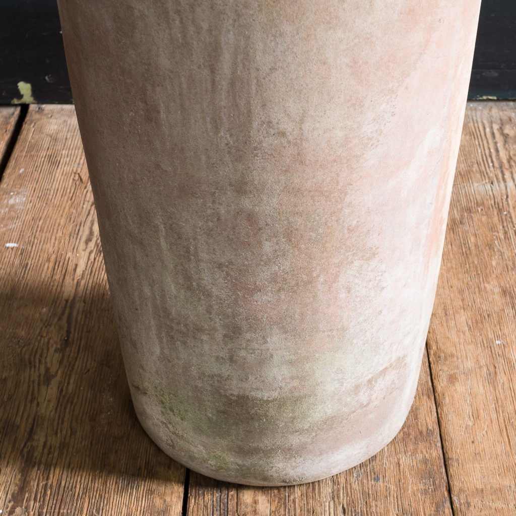 Two tapered cylindrical terracotta planters,-136091
